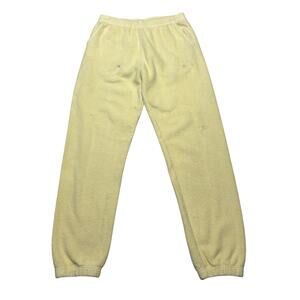 Brain Dead Reverse Fleece Sweatpants Men's Small Yellow Fleece Joggers